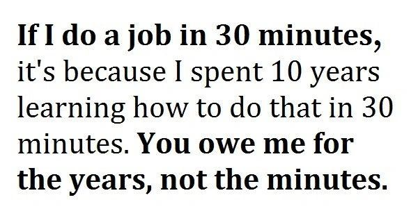 If I do a job in 30 minutes, …