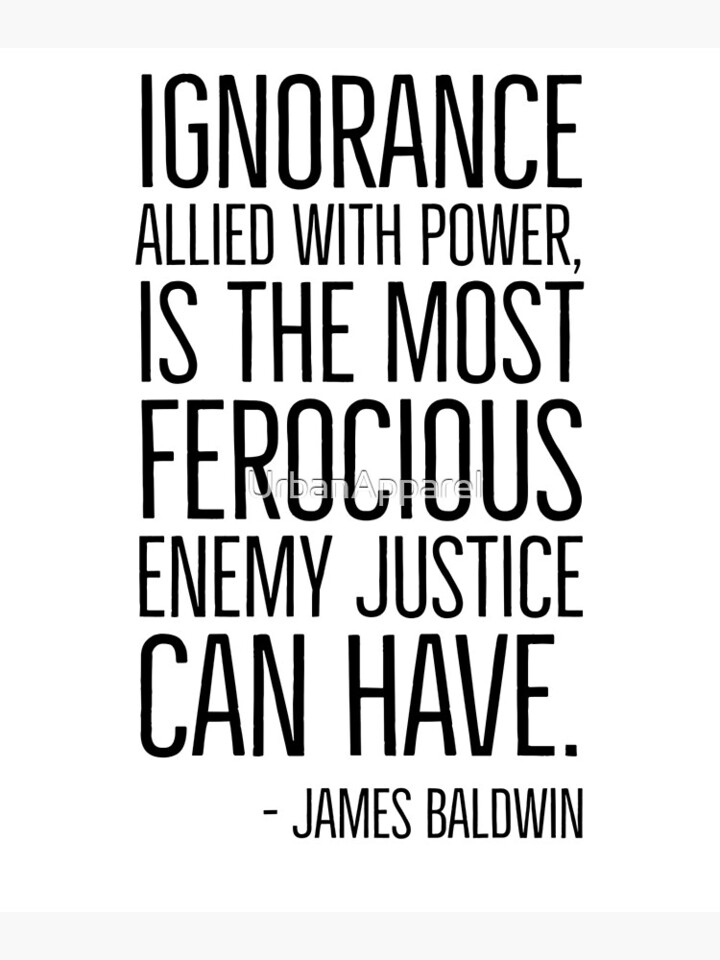 Ignorance, allied with power, is the most ferocious enemy justice can have.