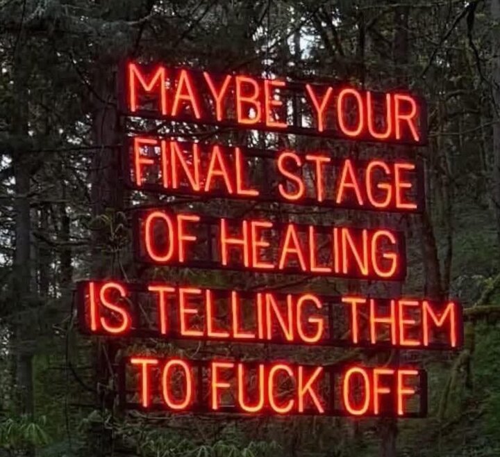 Maybe your final stage of healing is …