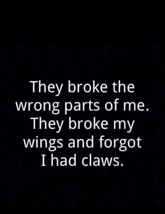 They broke the wrong parts of me. …
